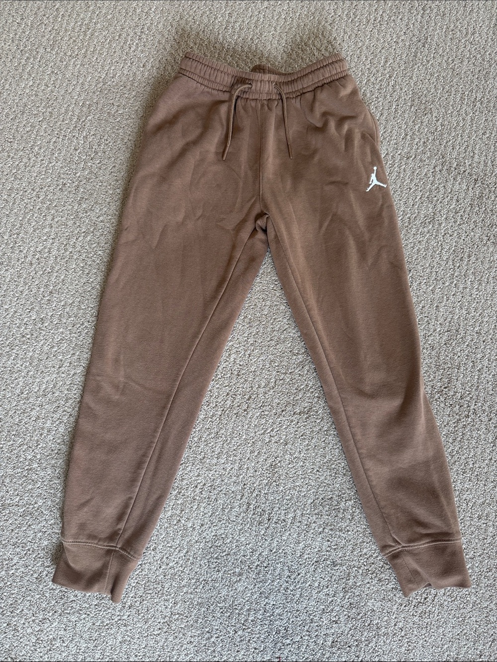 Jordan Brown Kids Fleece Joggers with White Jumpman
